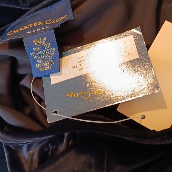 Charter Club Velvet Embroidered Evening  Dress. Velvet. Maxi. Black Tie - Picture 9 of 13